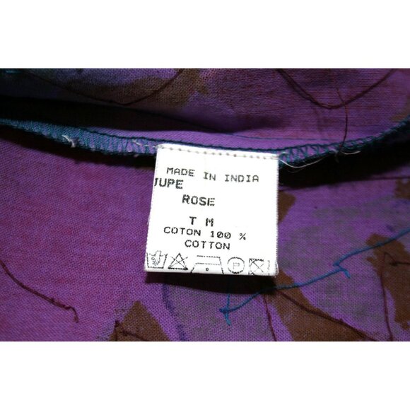 Anitsa Paris Hand-Painted Sequins Womens M Cotton Midi Skirt Floral Boho Artwear - Picture 5 of 8